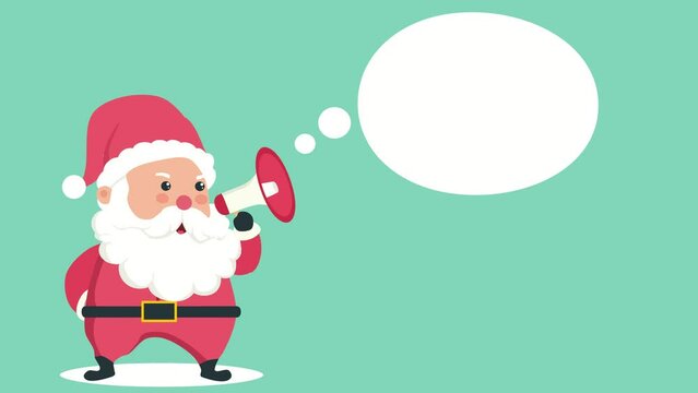 A Santa with a megaphone, for advertising