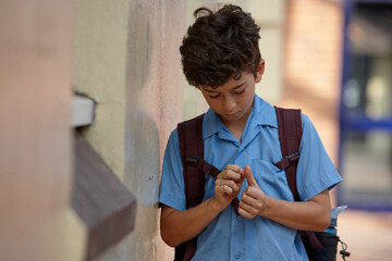 Primary school student at school