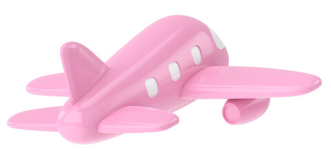 Airplane 3D. Travel element. 3D illustration.