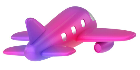 Airplane 3D. Travel element. 3D illustration.