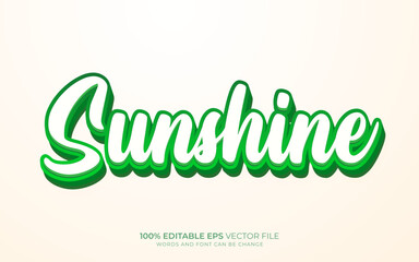 Sunshine 3D editable text effect style template