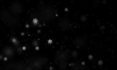 Falling snow isolated on black background