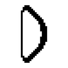 Bow icon black-white vector pixel art icon