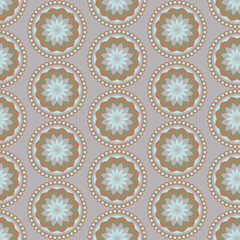 Vector geometric mandala seamless pattern digital textile print. Vector illustration