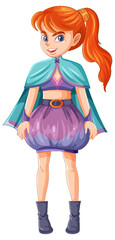 Cute knight girl cartoon character
