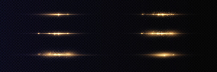 Obraz premium Golden light vectors.Bright gold star.Light flash.Gold glitter.