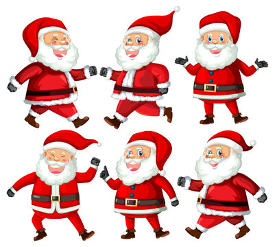 Christmas Santa Claus cartoon character set