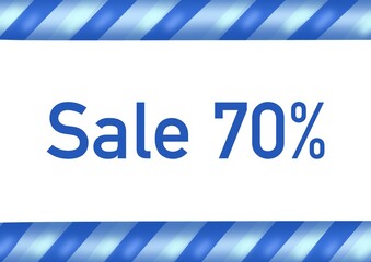 Banner sale 70%. Blue color.