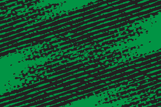 Green and black diagonal stripe line texture with distressed grunge detailed background