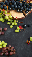 Grapes on a dark background.