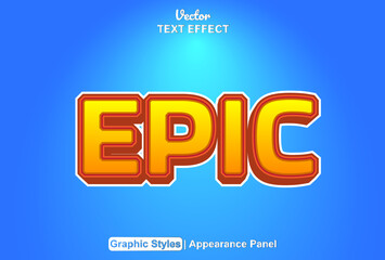 epic text effect with graphic style and editable.