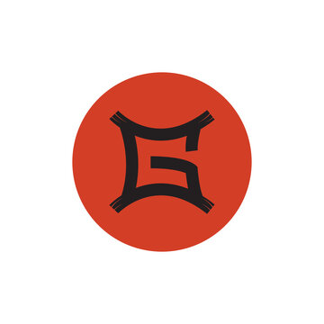 chinese zodiac sign from chinese horoscope or japanese letter writing with red moon.