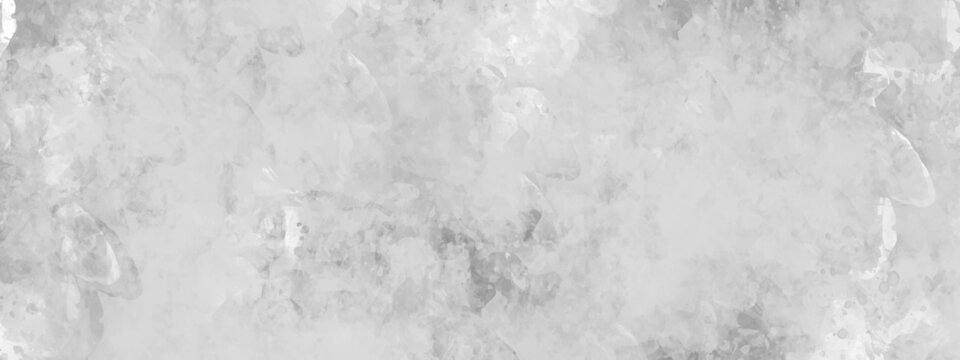Gray, white watercolor textured on white paper background. Gray watercolor painting textured design on white background. Silver ink and watercolor textures, background, banner, wallpaper, poster, temp © Ahmad Araf