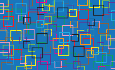 Multi-colored squares stacked on a sea-coloured background.