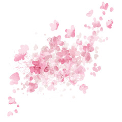 Digitally painted pink watercolor spring illustration.  Floral background