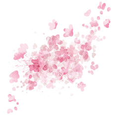 Digitally painted pink watercolor spring illustration.  Floral background