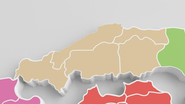 日本地図　全国から中国地方へズームイン