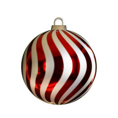 Realistic red christmas ball isolated on a transparent background.
