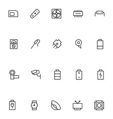 Electronics Line Vector Icons
