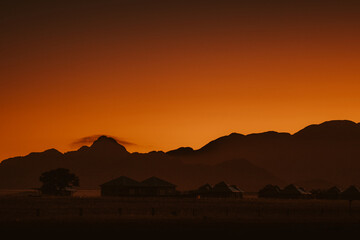 Morgendämmerung über Sesriem, Namibia