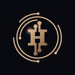 Obraz premium Alphabet H Crypto Currency