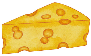 cheese watercolor illustration