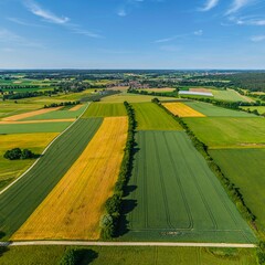 Landwirtschaftlich geprägte Natur in den Stauden bei Augsburg - Ausblick ins Schmuttertal 