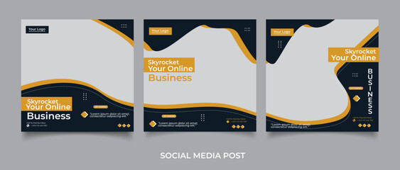 Digital business marketing social media post banner & square flyer
