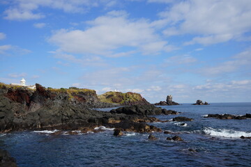 beautiful rock coast and islands