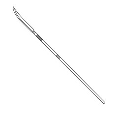 Naginata Outline Icon Illustration on White Background