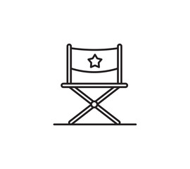 director chair icon movie and film maker camera icon symbol on white background for web app banner logo design - Icon vector.