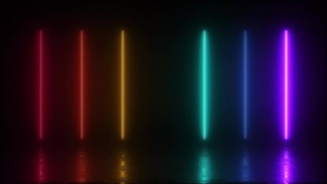 Concept 174-N1 Animated abstract neon light with led light effect, flickering pattern and reflection effect.