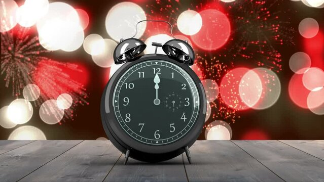 Alarm clock counting down to midnight for new year