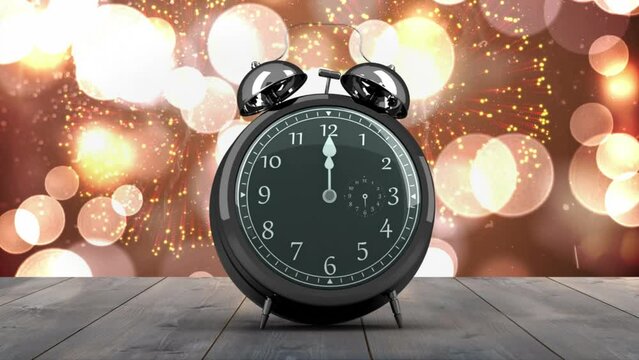 Alarm clock counting down to midnight for new year