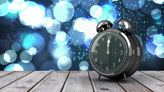 Alarm clock counting down to midnight for new year