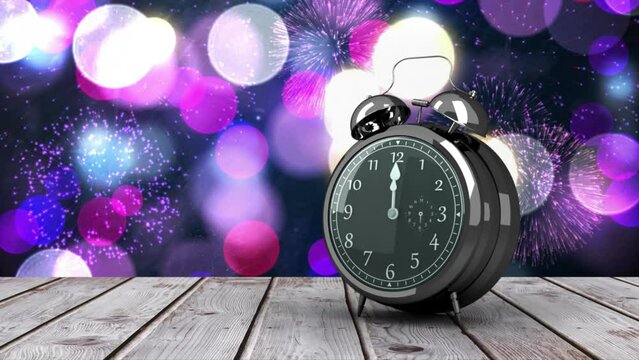 Alarm clock counting down to midnight for new year