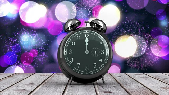 Alarm clock counting down to midnight for new year