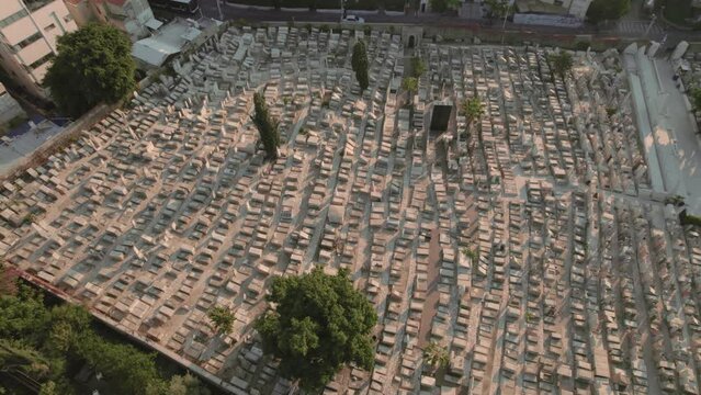 Trumpeldor cemetery in Tel Aviv - top down rotation #002