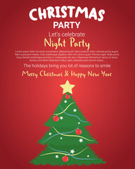 Fototapeta na wymiar Christmas party invitation. Night Party.