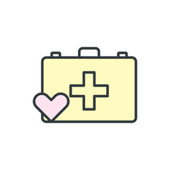 Obraz premium Medical kit icon vector