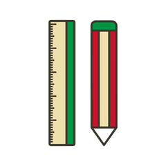 Ruler and pencil icon vector design templates isolated on white background