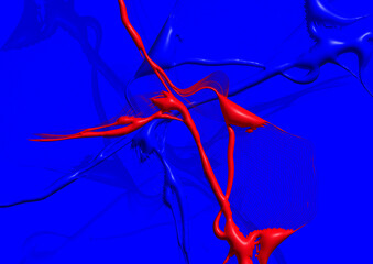 3d render liquid blood stream medical technology theme background advertisement brochure template banner website cover package design product presentation.