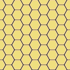 Yellow geometric seamless honeycomb pattern illustration, vector isolated for backgrounds.