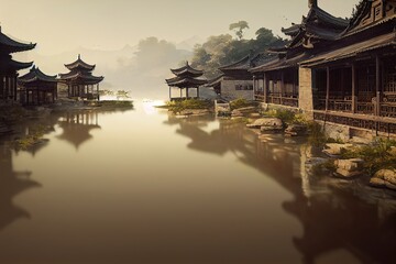 Obraz premium Ancient Town Landscape 