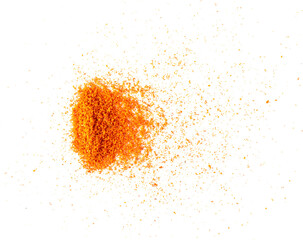 Pile of red paprika powder isolated on transparent png