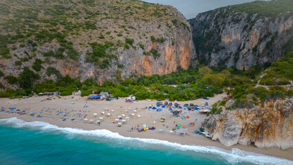 popular beach and canyon Gjipe, Albania - 552541953