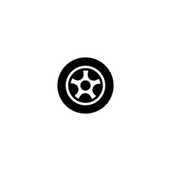 Rubber wheel tire icon.