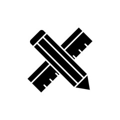 Ruler and pencil icon vector design templates