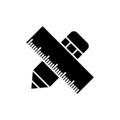 Fototapeta na wymiar Ruler and pencil icon vector design templates