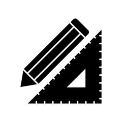 Ruler and pencil icon vector design templates